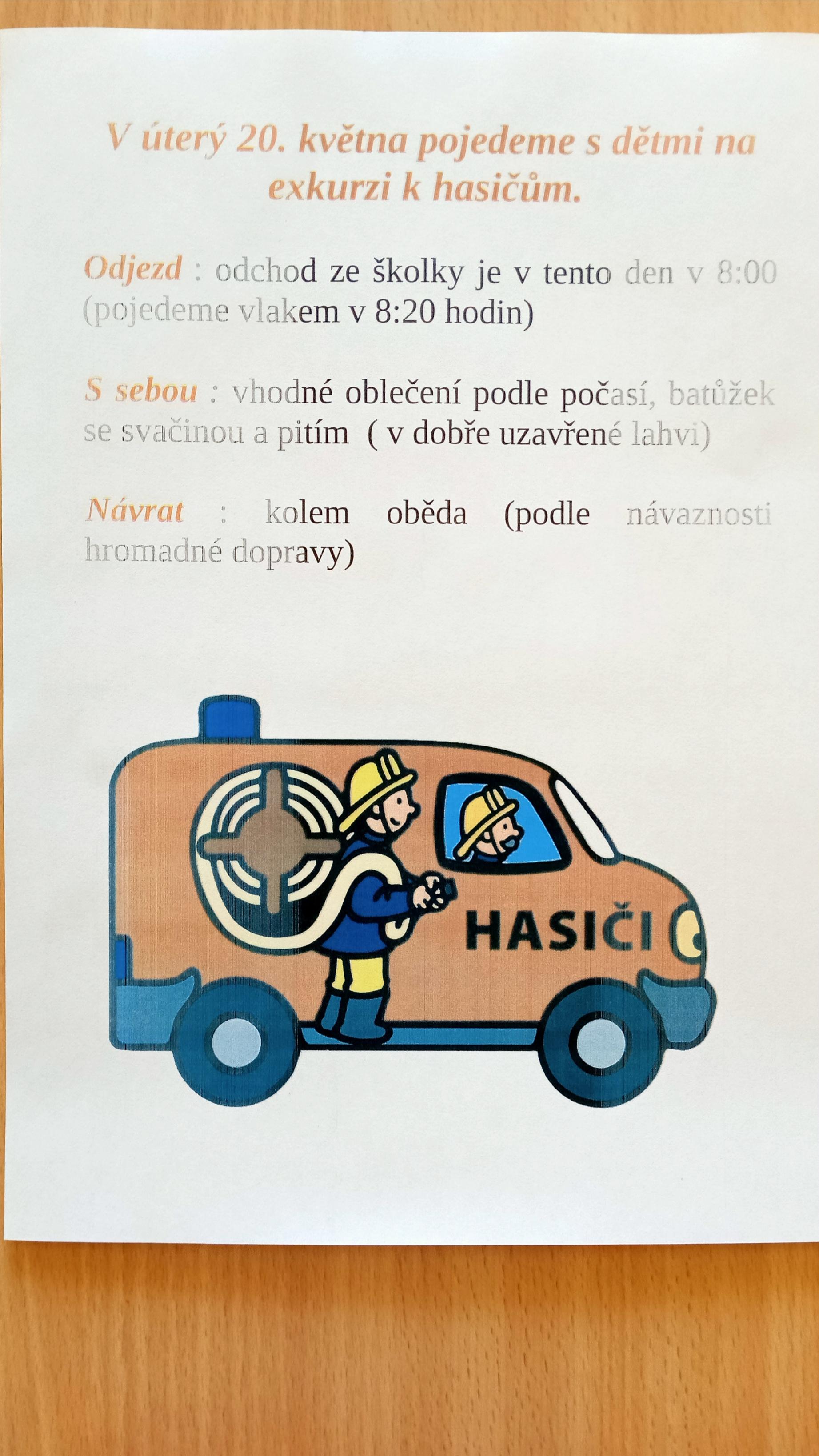 Návštěva hasičů